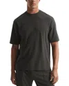 Reiss Washed Black Cotton Oversized Garment-dyed T-shirt In Black
