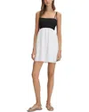 Reiss Hadley Linen Resort Mini Dress In Black