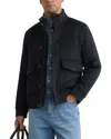 Reiss Hadley Short Wool-blend Bomber Jacket In Black