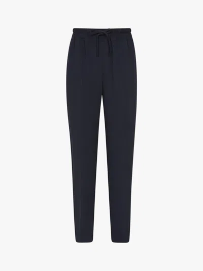 Reiss Hailey Tapered Pull On Trousers In Navy Blue