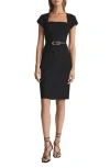 Reiss Haisley Wool Blend Sheath Dress In Black