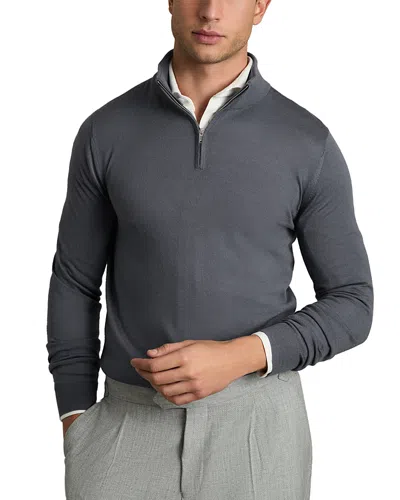 Reiss Half Zip Funnel Merino Sweater In Airforce Blue