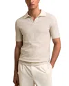 Reiss Hall Jacquard Polo Shirt In Neutral