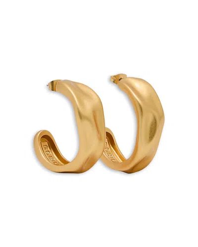 Reiss Halle Hammered C Hoop Earrings In Gold