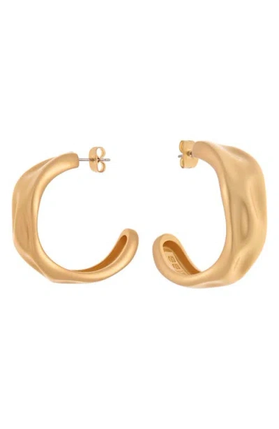 Reiss Halle Hammered Hoop Earrings In Gold