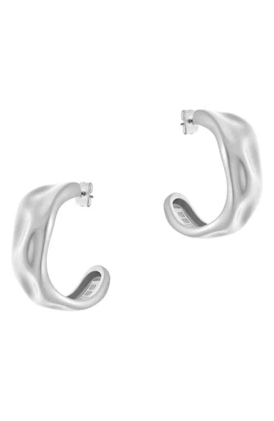 Reiss Halle Hammered Hoop Earrings In Neutral
