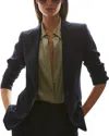 Reiss Navy Petite Textured Single Breasted Suit Blazer In Navy