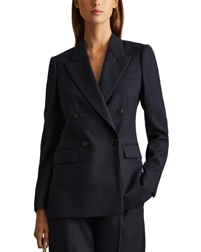 Reiss Hallie Double Breasted Blazer In Navy