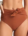 Reiss Womens Hallie Tie-waist High-rise Stretch-woven Bikini Bottoms Brown