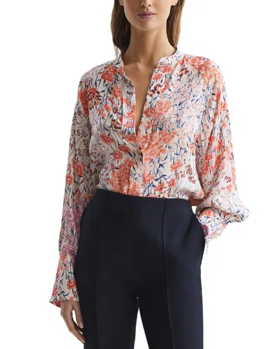 Reiss Hallie Meadow Print Tie Front In Multi