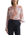 Reiss Hallie Meadow Print Tie Front In Red