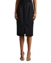 Reiss Navy Petite Textured Pencil Midi Suit Skirt In Navy