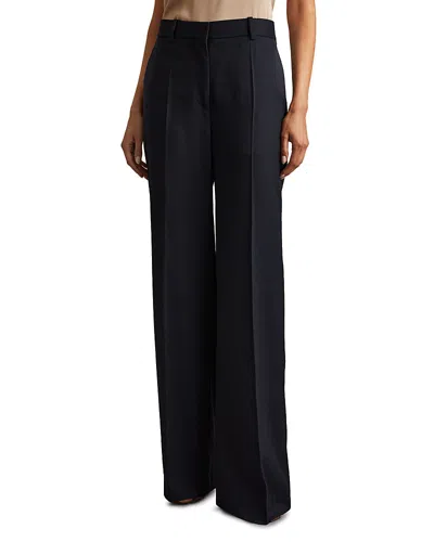 Reiss Hallie Tailored Wide Leg Pants In Navy