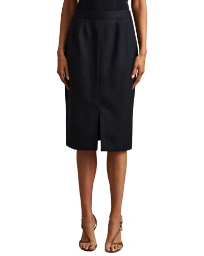 Reiss Hallie Tailored Wool-blend Skirt In Blue