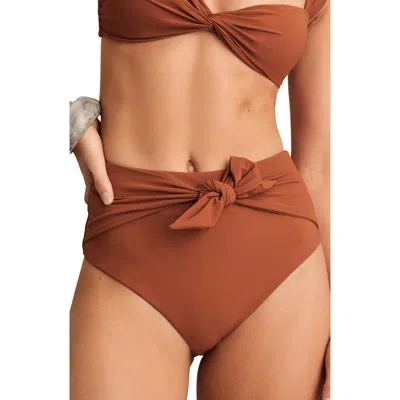 REISS REISS HALLIE TIE FRONT HIGH WAIST BIKINI BOTTOMS