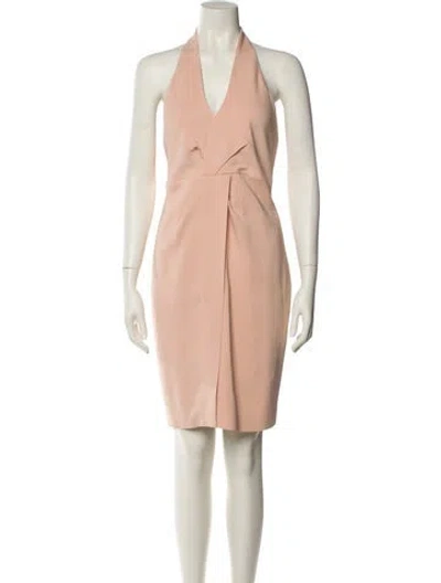 Pre-owned Reiss Halterneck Midi Length Dress In Neutral