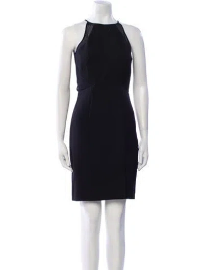 Pre-owned Reiss Halterneck Mini Dress In Black