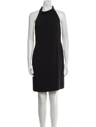 Pre-owned Reiss Halterneck Mini Dress In Black