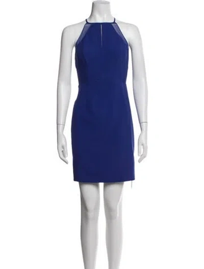 Pre-owned Reiss Halterneck Mini Dress In Blue