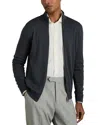 Reiss Hampshire Regular Fit Zip Wool Cardigan In Blackened Blue