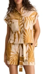Reiss Womens Neutral Hannah Palm-print Woven Shirt