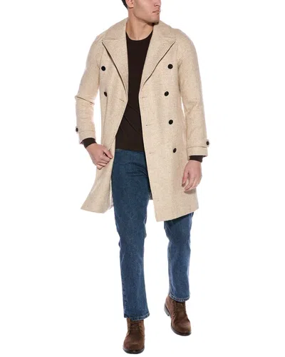 Reiss Hardwick Overcoat In Brown