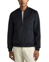 Reiss Navy Harlan Brushed Wool-blend Bomber Jacket In Navy