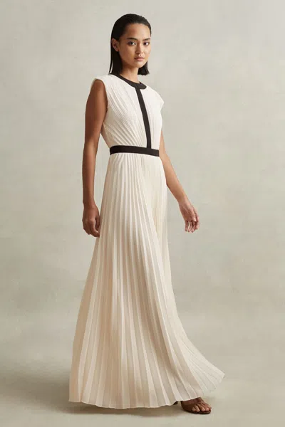 Reiss Harley - White Pleated Maxi Dress, Us 0