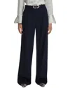 Reiss Harley Wide Leg Wool Blend Trousers Pants In Navy In Blue