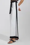Reiss Harlow Belted Colorblock Linen Cover-up Pants In White/navy