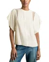 Reiss Harlowe Lace Insert T-shirt In White