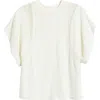 Reiss Harlowe Lace Insert T-shirt In White