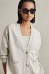 Reiss Harper Knit Cardigan Sweater In Grey