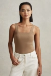 Reiss Mink Knitted Square Neck Vest