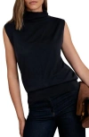 Reiss Harper Funnel Neck Sleeveless Wool Sweater In Blue