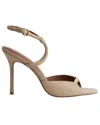 Reiss Biscuit Harper Leather Strappy Heels In Brown