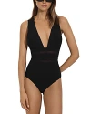 REISS HARPER MESH INSET ONE PIECE SWIMSUIT