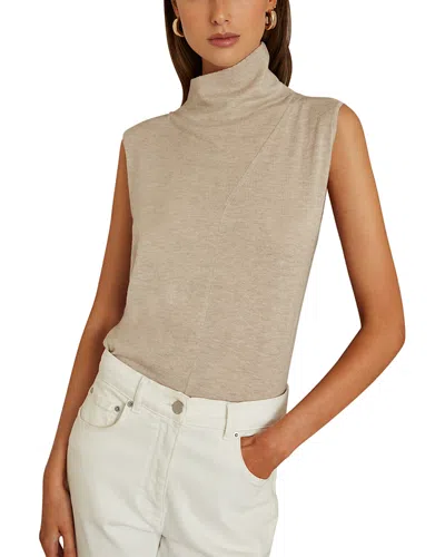 Reiss Harper Sleeveless Slouch Wool Top In Neutral