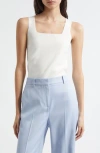 Reiss Laurie Square Neckjersey Bodysuit In White In White