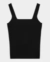 Reiss Black Knitted Square Neck Vest In Ivory