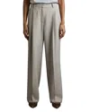 Reiss Oatmeal Wool Blend Wide Leg Suit Trousers In Grey