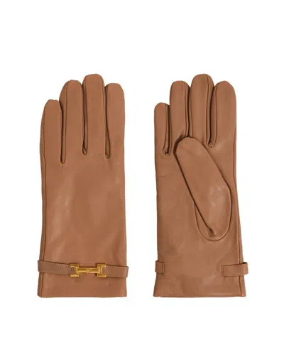 Reiss Harriet Leather Hardware Gloves