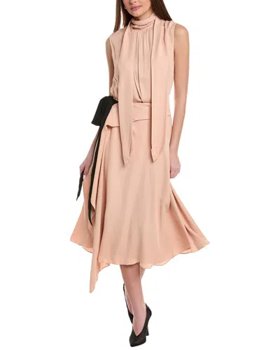 Reiss Harriet Tie Side Midi Dress In Pink