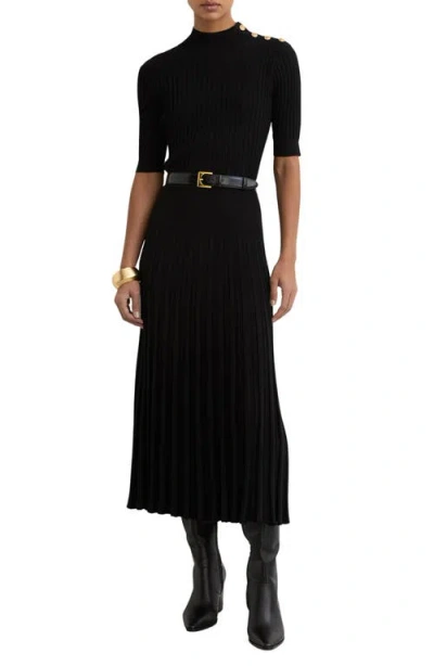 Reiss Harriet Wool Blend Double Breasted Jacket In Black