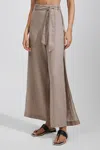 REISS HARRY - TAUPE LINEN SIDE SPLIT TROUSERS, US 6