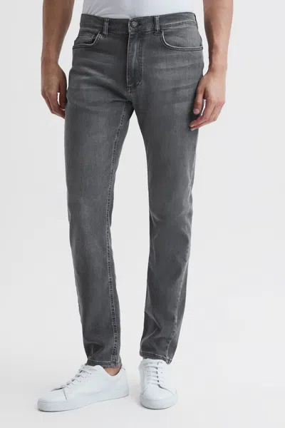Reiss Washed Grey Slim Fit Washed Jeans