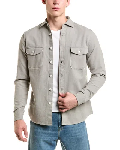 Reiss Harry Cotton Canvas Ov Casual Shirt In Gray