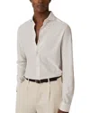 Reiss Hayes Long Sleeve Jacquard Jersey Shirt In White
