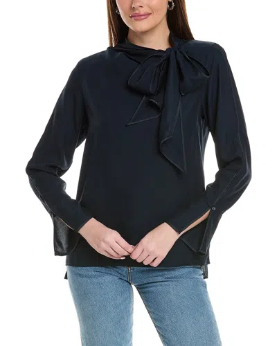 Reiss Hazel Tie Cuff Blouse In Black