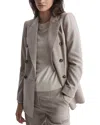 Reiss Women's Light Grey Wool Double Breasted Suit Blazer In Gray